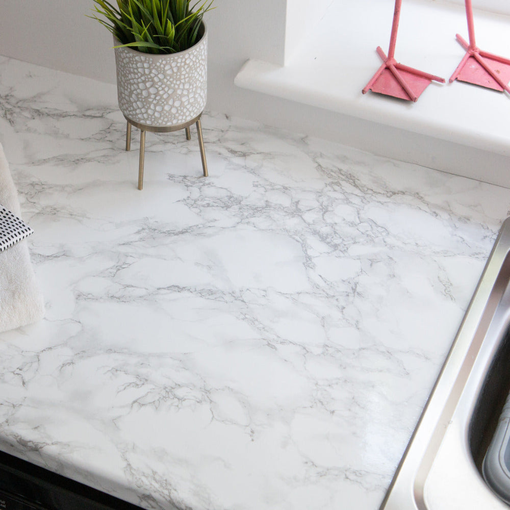 Marble marmi grey adhesive vinyl bench top