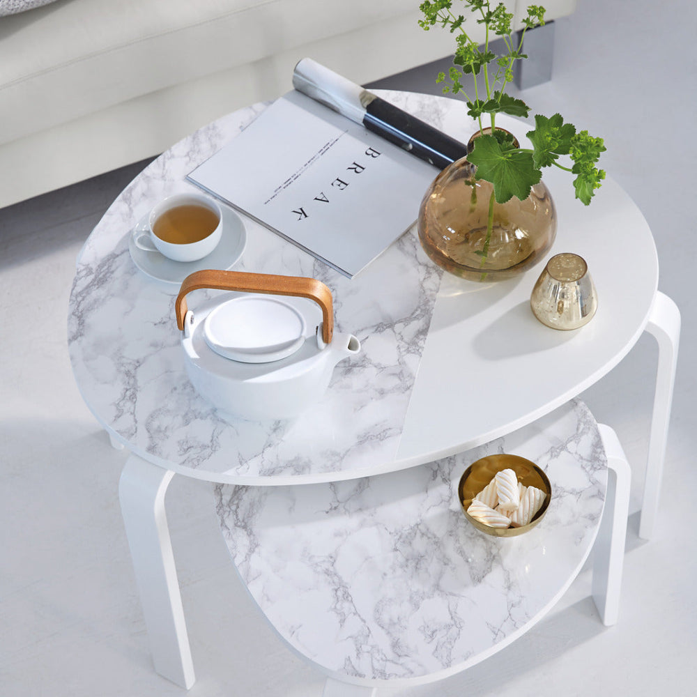 Marble marmi grey adhesive vinyl coffee tables