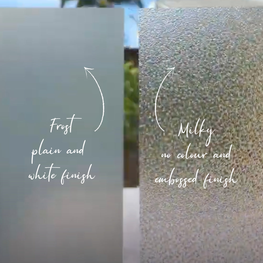 Milky and frost window film comparison