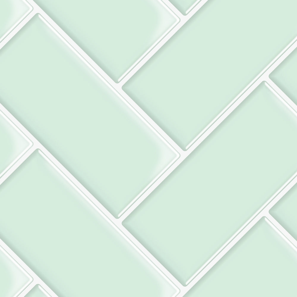 Geometric pattern with white lines on a light green background