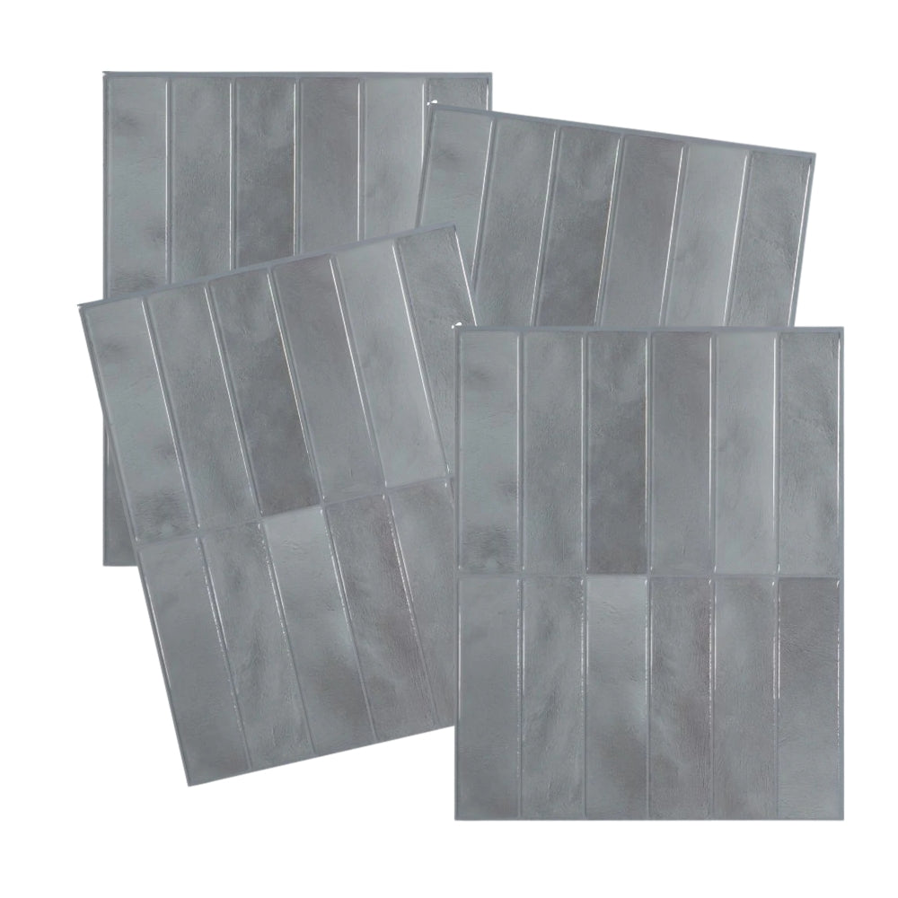 Morocco Casa Grey Stacked Subway | Self-adhesive 3D Tiles - 29.0cm (W) x 22.8cm (H) x 1.8mm (T)