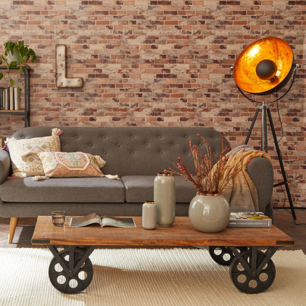 Old brick wall tisa vinyl wallpaper lounge