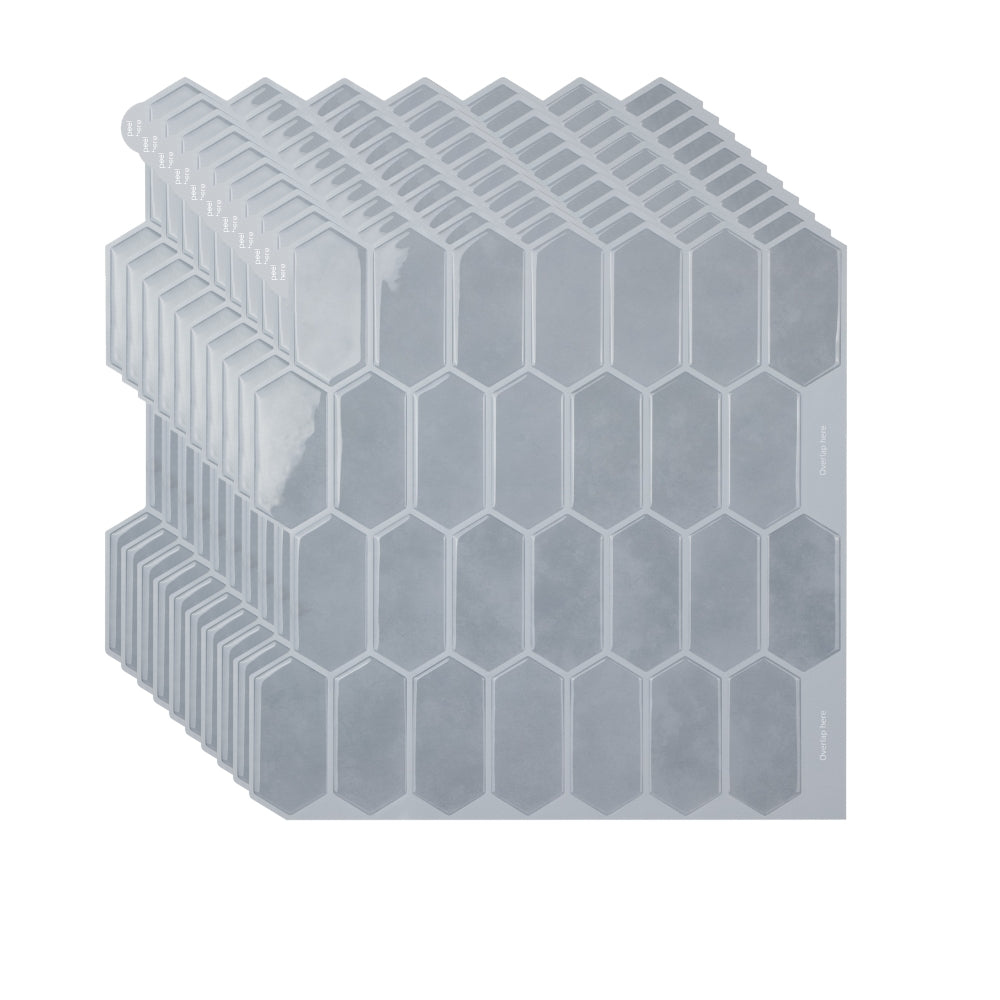 Hexagonal tiles on a white background