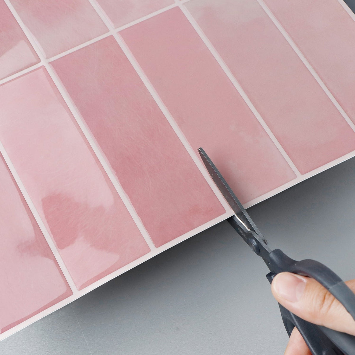 Stacked Subway Wall Tile | Pink with Pink Grout - 30.5cm (W) x 30.5cm (H) x 1.2mm (T)