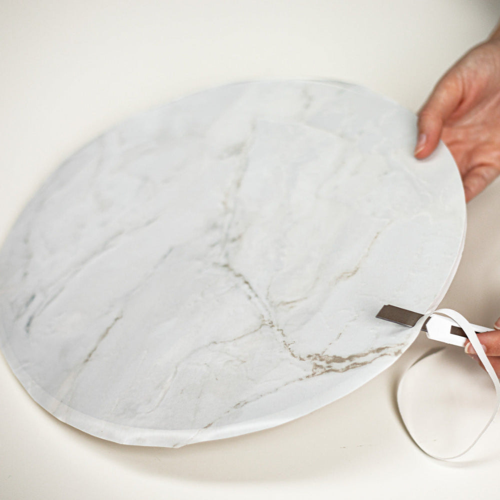 Marble romeo matte white adhesive vinyl cutting round shape