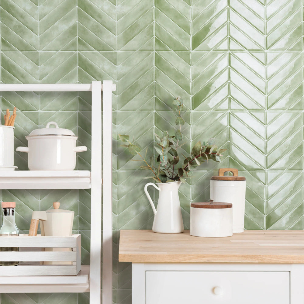 Chevron Solna wall tiles in kitchen
