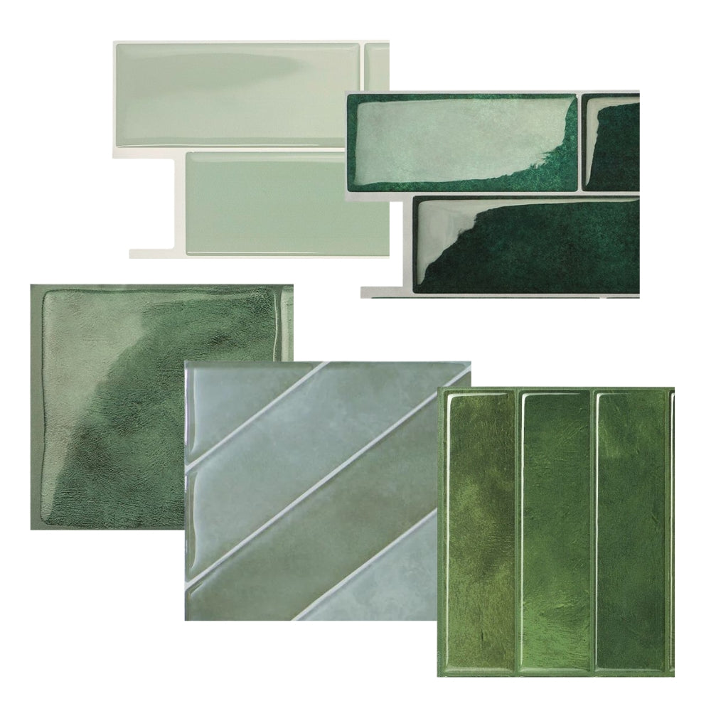 Sample pack green wall tiles