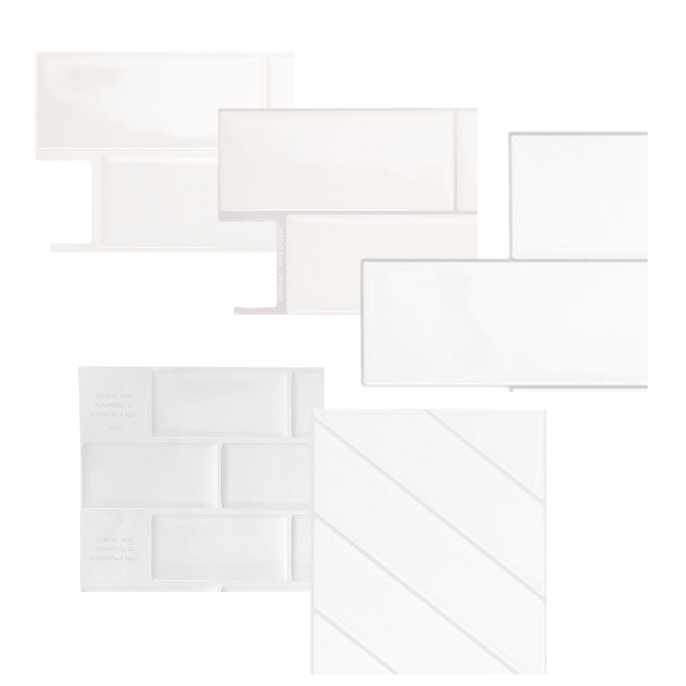 Sample pack white wall tiles