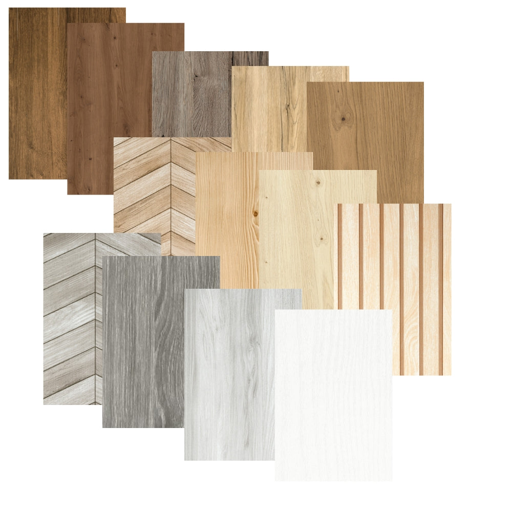 Sample pack wood grain adhesive vinyl