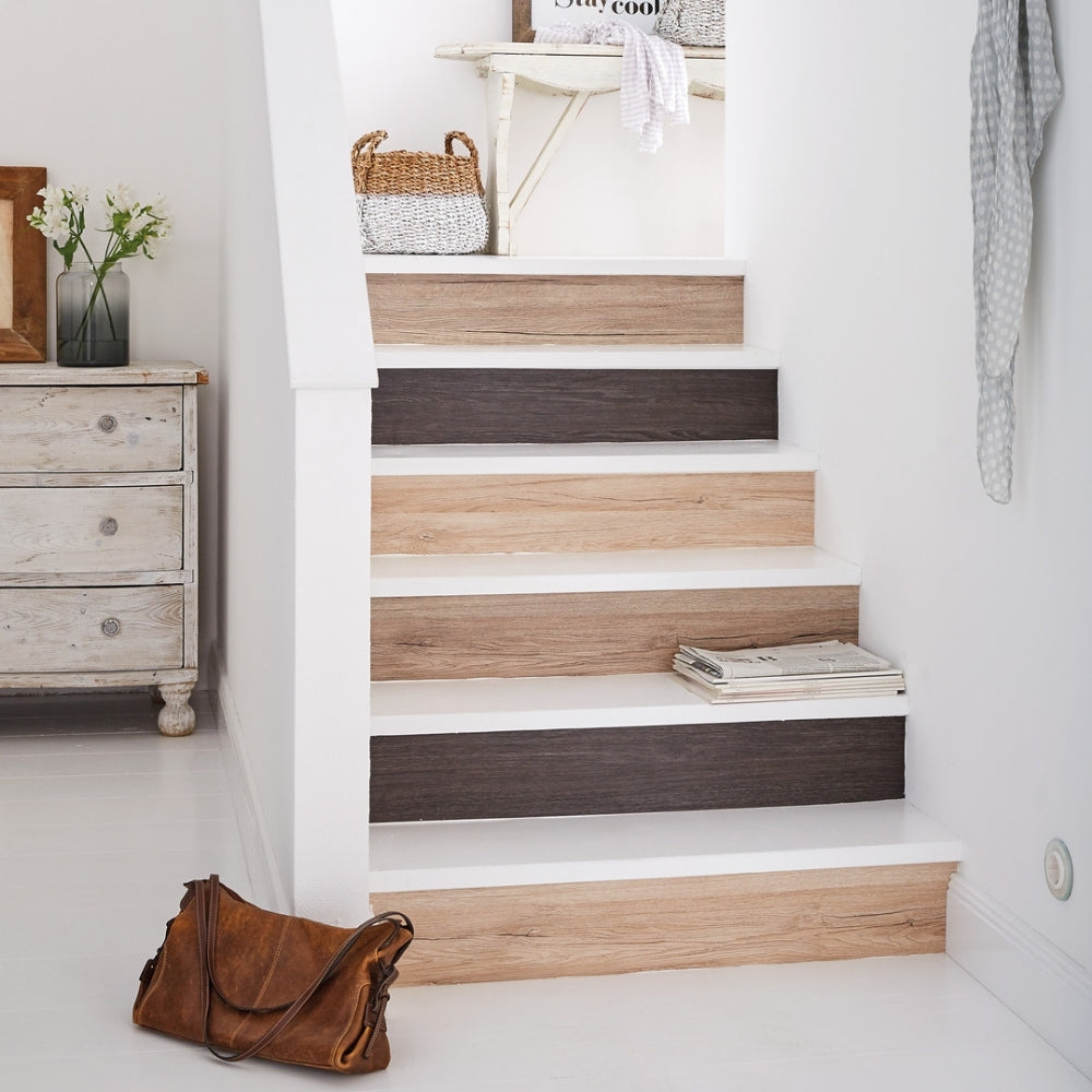 Sanremo oak natural adhesive vinyl stairs kickboard