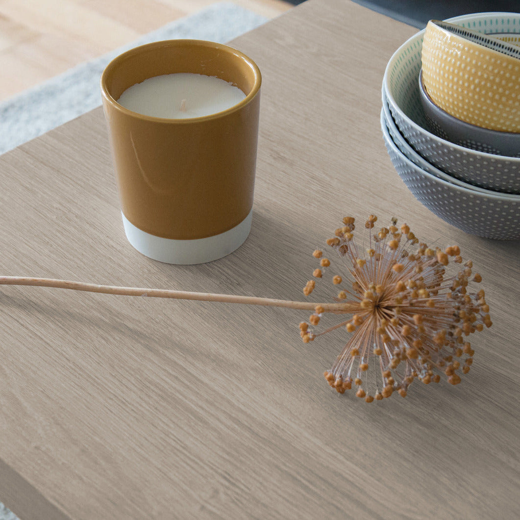 Santana oak lime adhesive vinyl covered coffee table