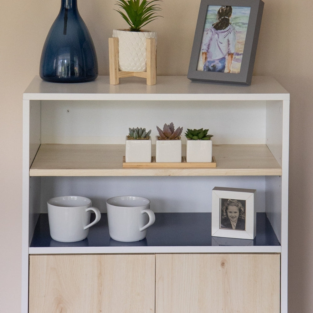 Scandinavian oak adhesive vinyl shelf