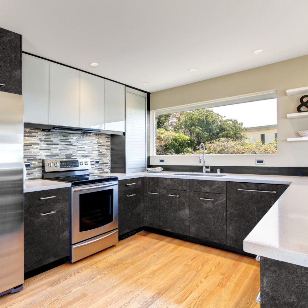 Slate grey adhesive vinyl kitchen