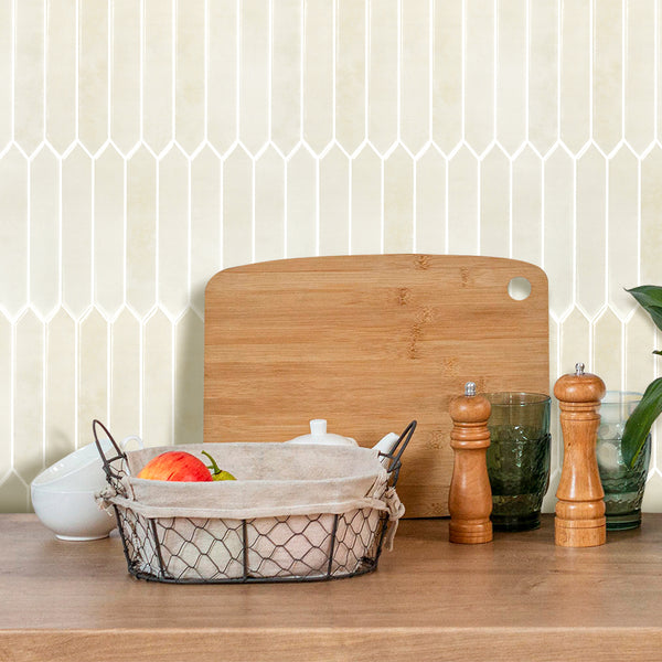 Slim Picket Wall Tile Sandy Stone Peel and Stick | Vinyl Home