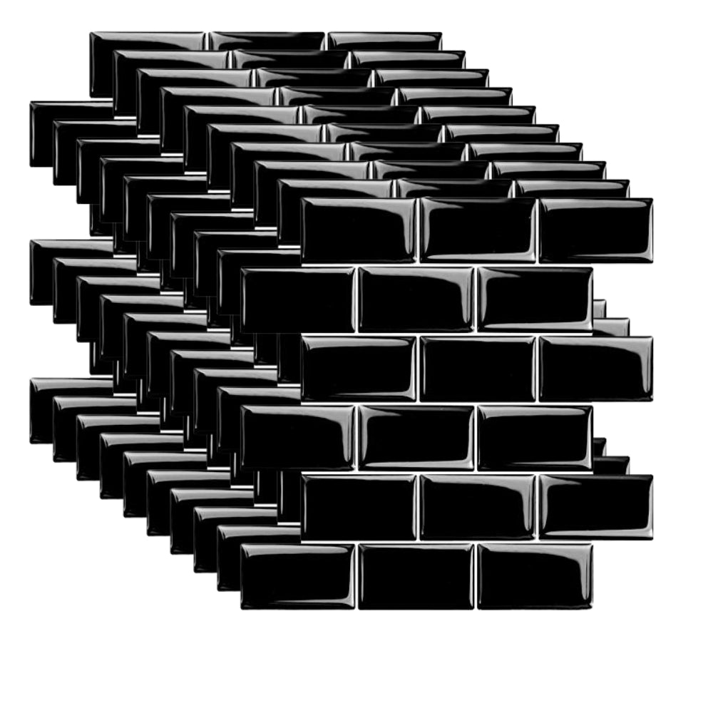 Subway black tiles 10-pack