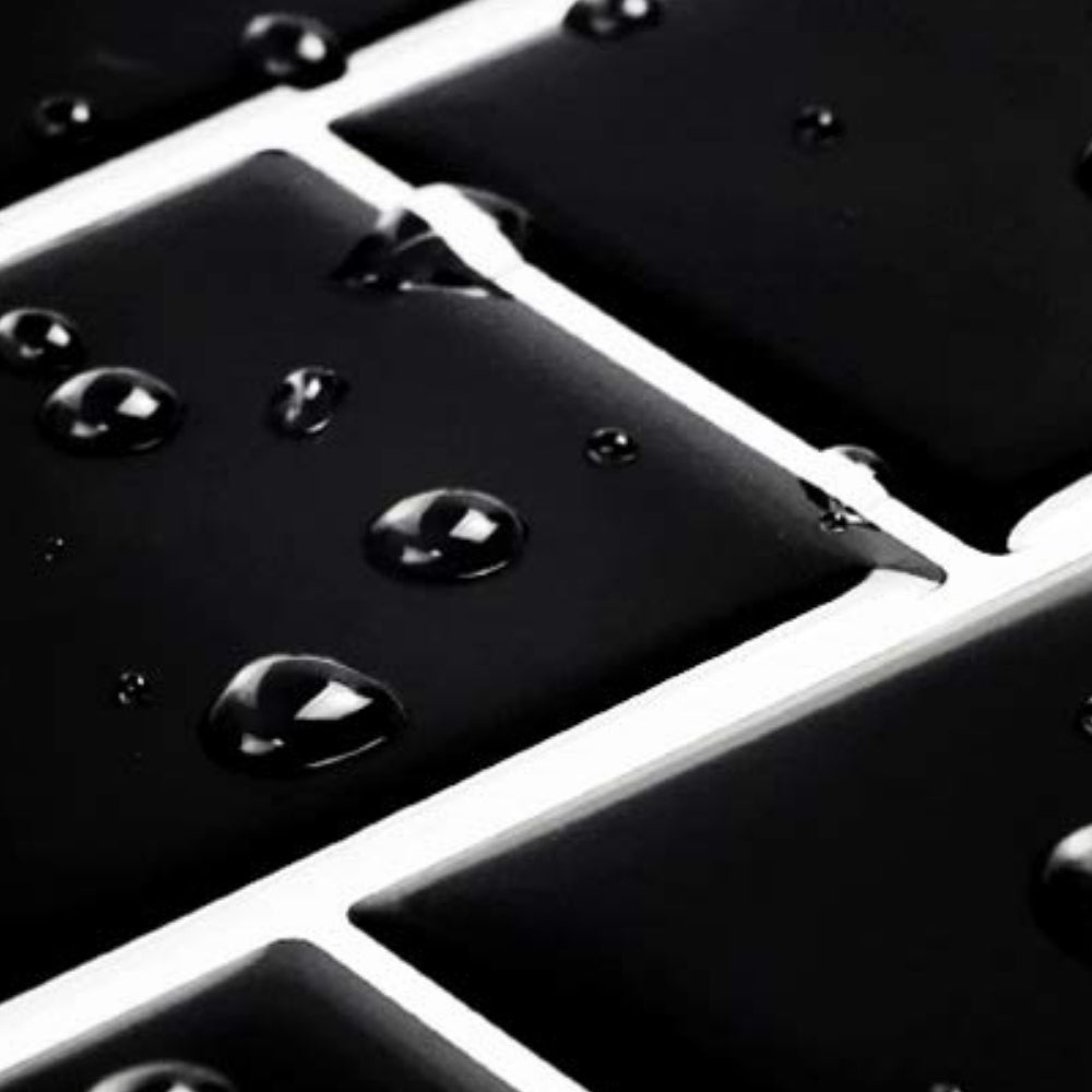 subway black tiles with grey grout waterproof surface