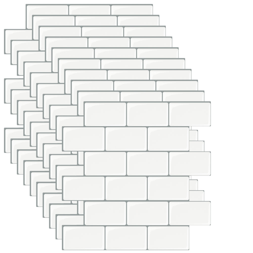 subway classic white tiles with grey grout 10-pack