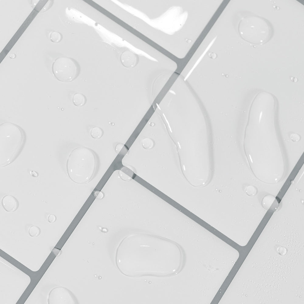 subway classic white tiles with grey grout waterproof