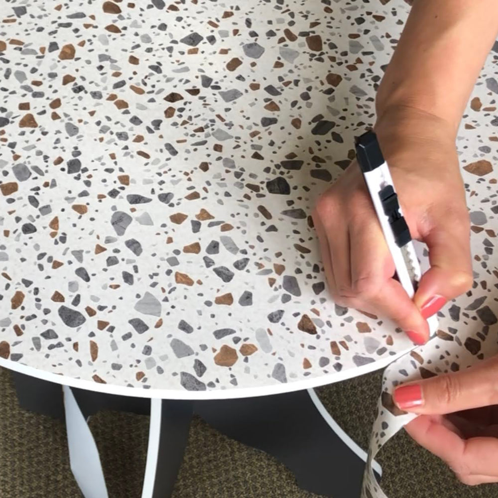 Terrazzo adhesive vinyl cut 