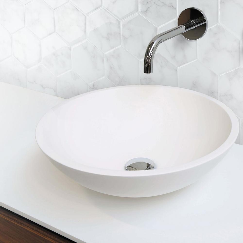 Grey marble hexagon self-adhesive 3D wall tiles in a bathroom 