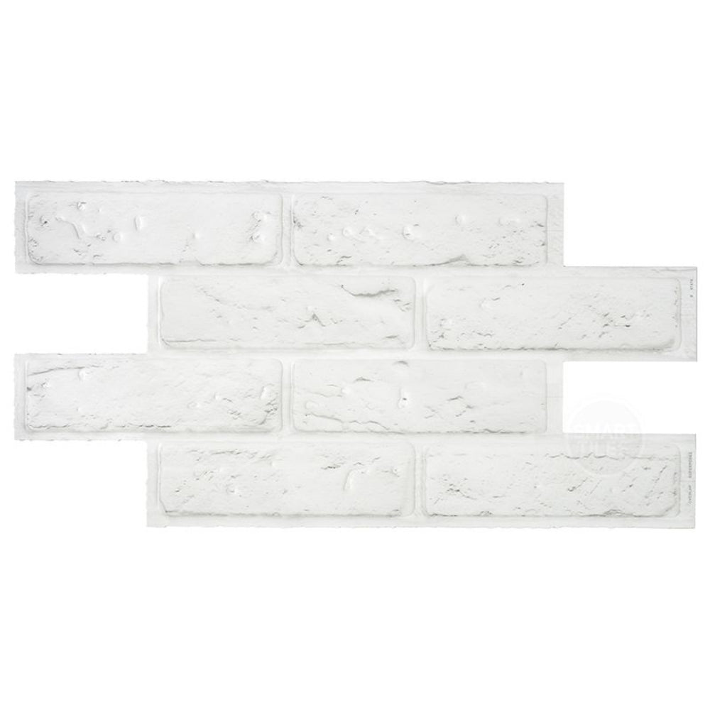 White and grey brick peel and stick tiles