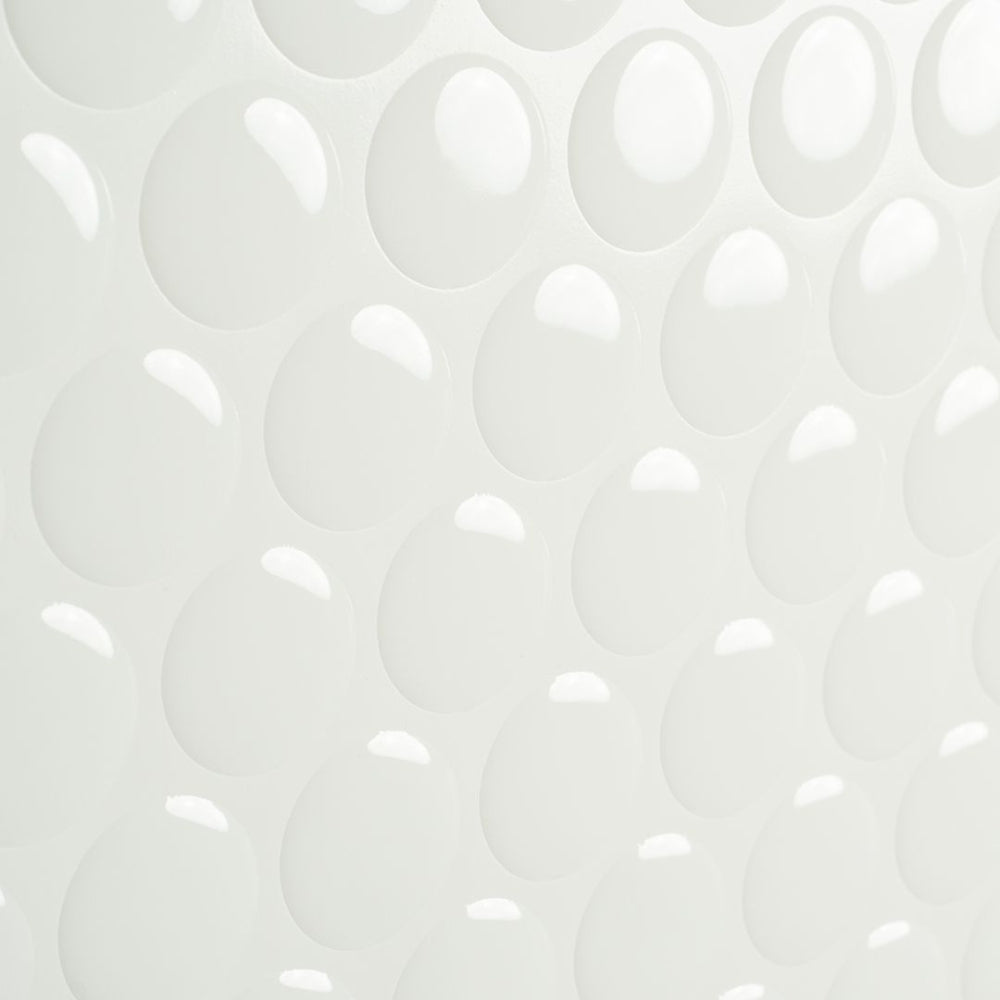 White penny design self-adhesive 3D tiles with white grout