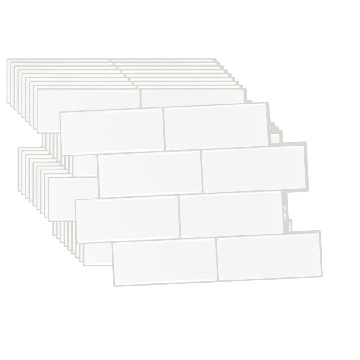 Subway Wall Tile | White with Grey Grout - 29.3cm (W) x 21cm (H) x 1.2mm (T)