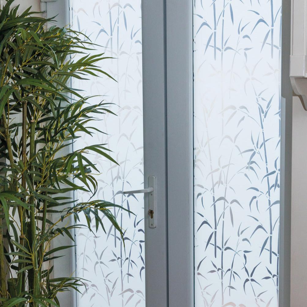 Bamboo static cling window film door