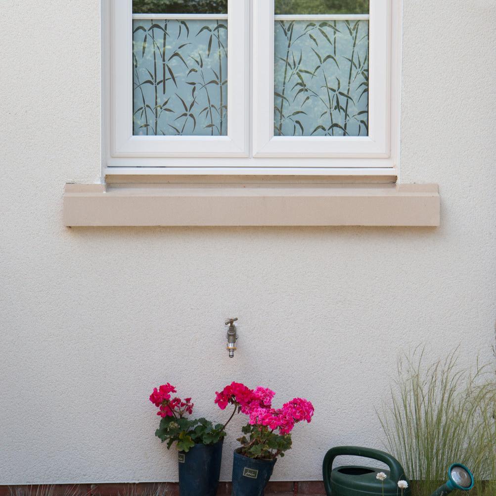 Bamboo static cling window film outside