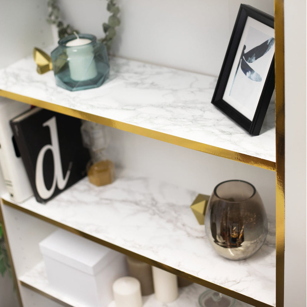 Marble marmi grey adhesive vinyl shelves