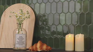 Installation of picket green tiles