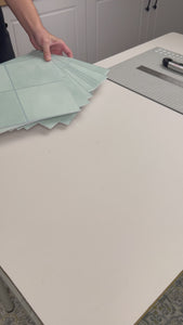 Installation of Zellige green tiles