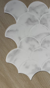 marble grey fish scale tiles