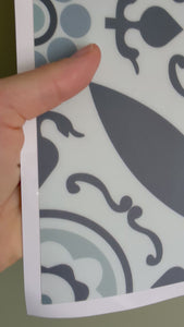 Closeup video of Santorini mist self-adhesive floor and wall tiles