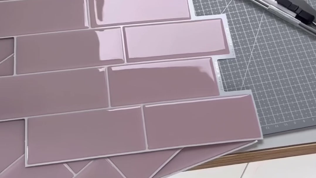 video showing adhesive tiles in a camper van
