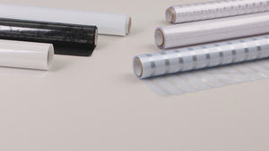 Frosted stripes window film installation