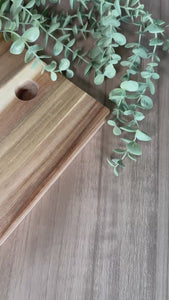 Close up of teak edge grain architectural grade adhesive vinyl