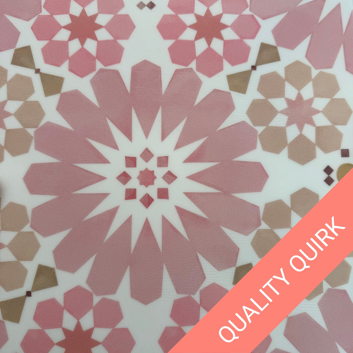 Quality Quirk - Print Marks | Marrakesh Blush | Quick Fix Floor & Wall Tiles - 30cm (W) x 30.cm (H) x 0.8mm (T)