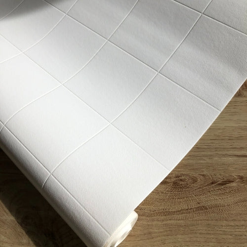Caserta White Tiles - 67.5cm x 4m - Vinyl Home®