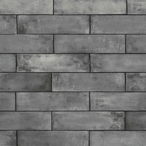 Sample Grey Slate Brick Asmant Wallpaper - Vinyl Home®